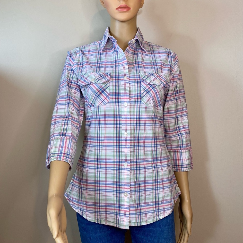 Carhartt Women’s Plaid Button Down Shirt Size Medium